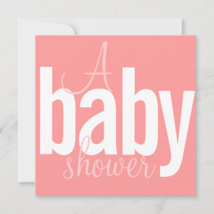 Modern Girl Baby Shower Invitations