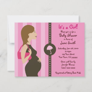 Modern Girl Baby Shower Invite (pink)