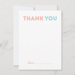 Modern Girl Baby Shower - Thank you note card