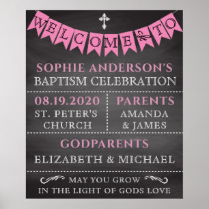 Modern Girl Baptism Details Welcome Sign