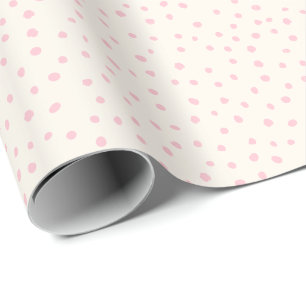 Modern Girl Birthday Baby Pink Small Polka Dot Wrapping Paper