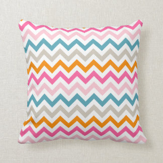Modern Girl Colourful Chevron Zigzag Pillow