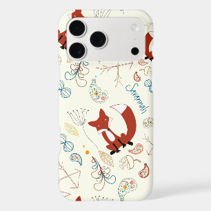 Modern Girl Hand Drawn Woodland Animal Fox Pattern