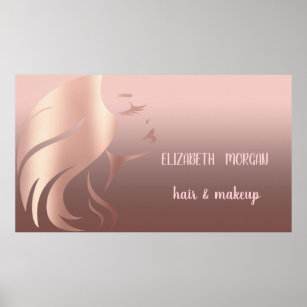 Modern Girl Silhouette, Hair ,Makeup Poster