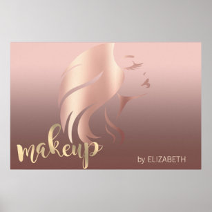 Modern Girl Silhouette  ,Makeup artist Poster