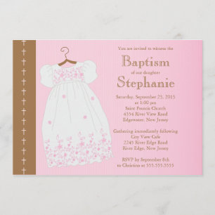 Modern Girls Christening Baptism Invitation