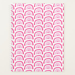 Modern Girls Pink Rainbow Pattern Planner
