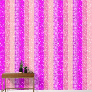 Modern Girls' Room (Pink Colours) Floral Wallpaper
