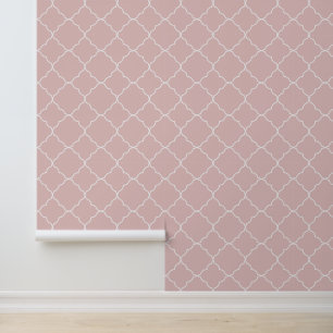 Modern Girly Baby Pink Quatrefoil for Girls Wallpaper