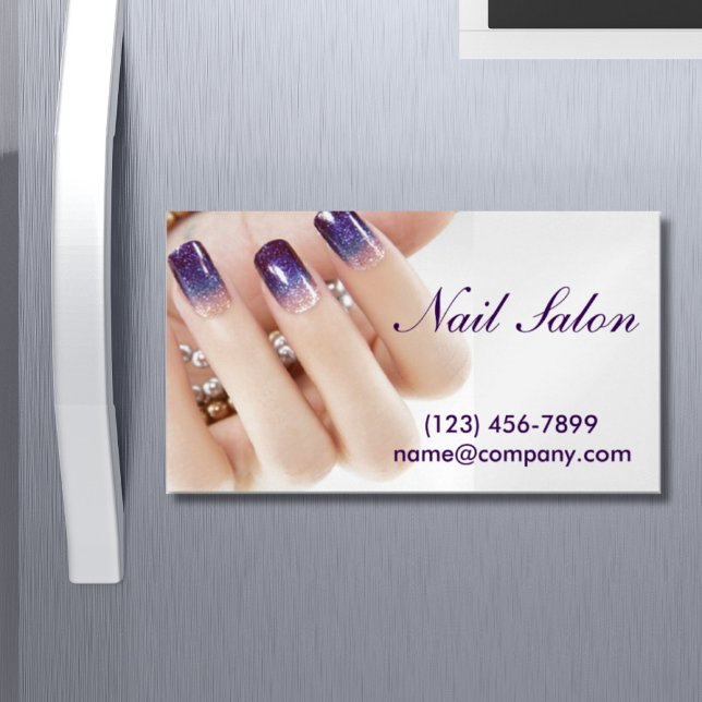 modern girly beauty ombre nail artist nail salon 	Magnetic business card (Creator Uploaded)