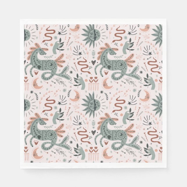 Modern girly birthday party pattern Trendy pink Napkin (Front)