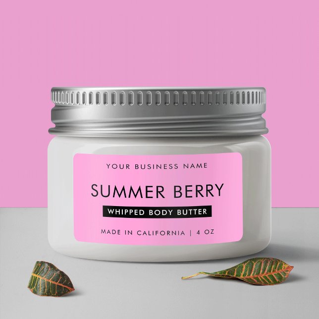 Modern Girly Black & Pink Whipped Cosmetic Jar Label (Modern Girly Black & Pink Whipped Cosmetic Jar Label)