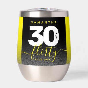 Modern Girly Bright Yellow 30 and Flirty