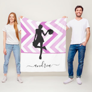 Modern Girly Cheer Pink Cheerleader Cute Name Fun  Fleece Blanket