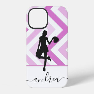Modern Girly Cheer Pink Cheerleader Cute Name Fun iPhone 12 Case