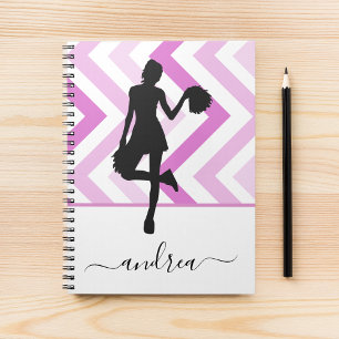 Modern Girly Cheer Pink Cheerleader Cute Name Fun Notebook