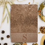 Modern Girly Chic Copper Gold Glitter Name iPad Pro Cover<br><div class="desc">Modern,  girly,  and chic rose gold/copper glitter iPad Pro cover personalised with your monogram in a modern serif font.</div>