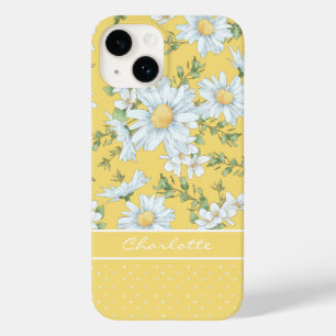 Modern Girly Chic Floral Dot Pattern Personalised  Case-Mate iPhone 14 Case