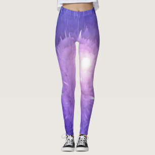 Modern Girly Chic Purple Athletic Workout Leggings