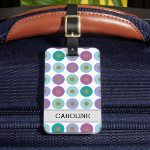 Modern Girly Colourful Pattern Luggage Tag