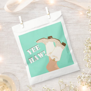 Modern Girly Cowgirl Boots Legs Stars Yeehaw Mint Favour Bags