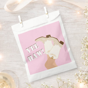 Modern Girly Cowgirl Boots Legs Stars Yeehaw Pink Favour Bags