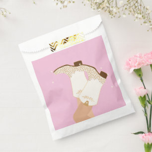Modern Girly Cowgirl Boots Stars Pink   Favour Bags