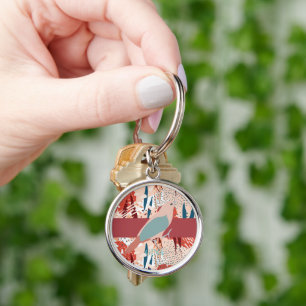 Modern Girly Cute Personalised Key Ring