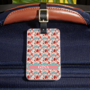 Modern Girly Cute Personalised Luggage Tag