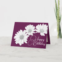 Modern Girly Daisies Floral Flowers Pink Birthday