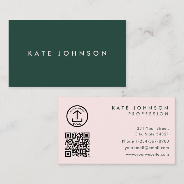 Modern  Girly Day Spa Beauty Salon Green Pink Business Card (Front/Back)