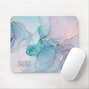 Modern Girly Elegant Simple Name Mouse Mat