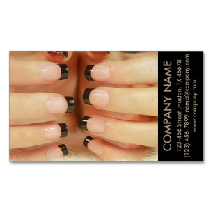 modern girly fashion beauty SPA nail salon Magnetic Business Card