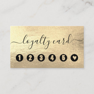 Modern Girly Faux Gold Foliage Business Loyalty Ca Card