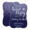 Modern girly faux navy blue glitter ombre Sweet 16