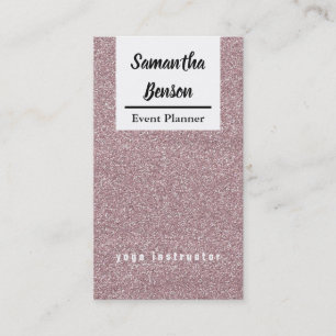 Modern Girly Faux Pink Glitter Bokeh Event Planner Business Card