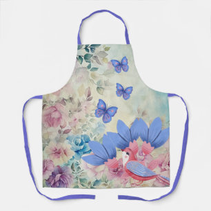 Modern Girly Floral All Over Print Apron
