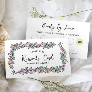 Modern Girly Floral Unique Boutique Salon Spa Loyalty Card