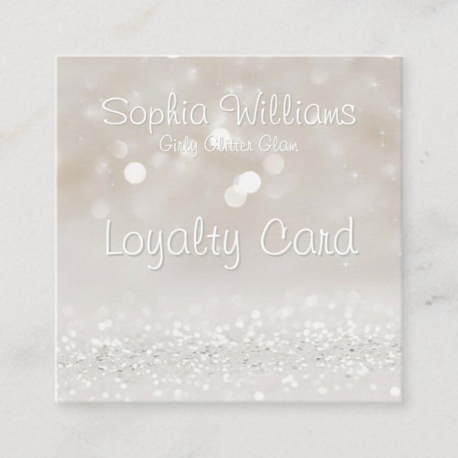 Modern Girly Glam Glitter  Loyalty Card (Front)