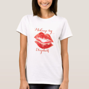Modern Girly  Glitter Red Lips, Makeup artist T-Shirt