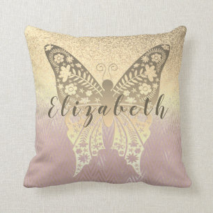 Modern Girly Glitter Rose Gold Cushion
