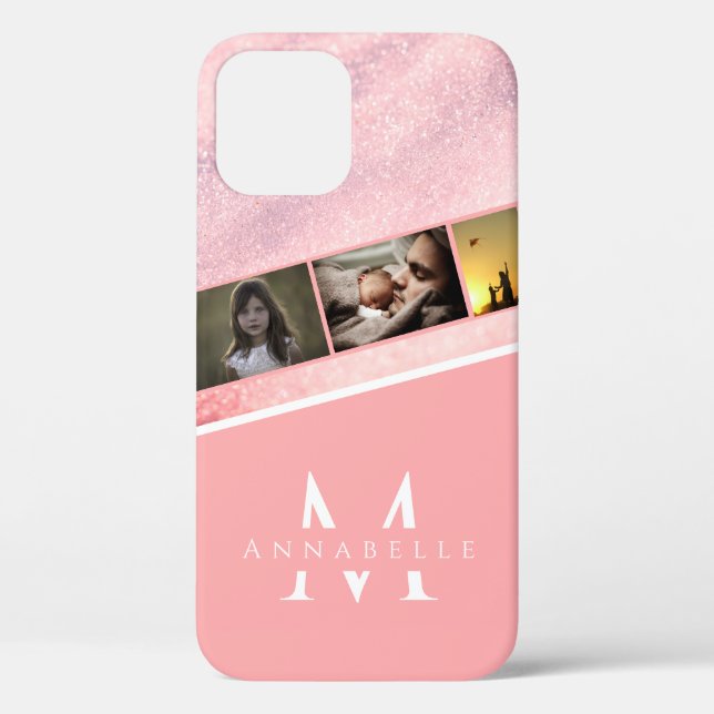 Modern Girly Glitter Trendy Rose Gold Stylish Case-Mate iPhone Case (Back)