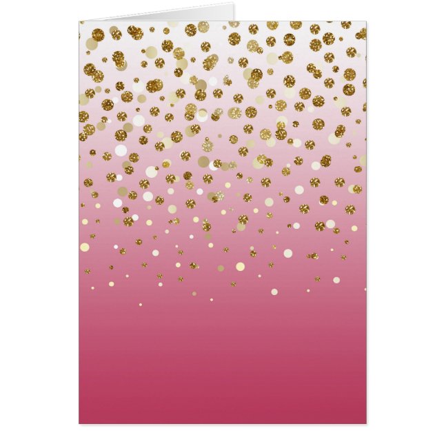 Modern Girly gold glitter confetti Pink Gradient (Front)