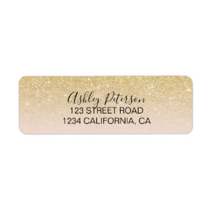 Modern girly gold glitter ombre blush pink