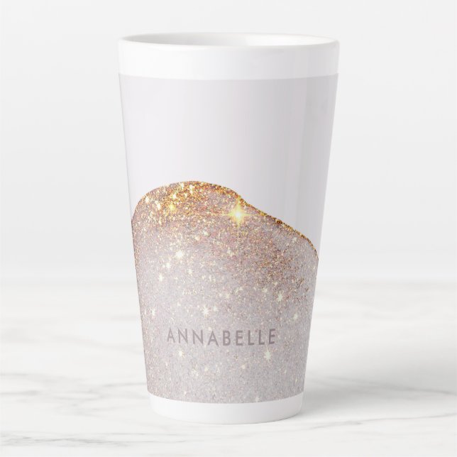 Modern girly gold watercolor shapes simple elegant latte mug (Front)