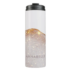 Modern girly gold watercolor shapes simple elegant thermal tumbler