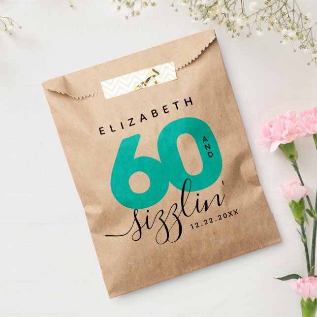 Modern Girly Ice Blue 60 and Sizzling Favour Bags (Sealed)