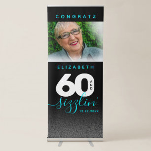 Modern Girly Ice Blue 60 and Sizzling Retractable Banner
