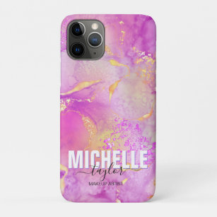 Modern Girly Iridescent Purple Elegant Makeup Art  Case-Mate iPhone Case