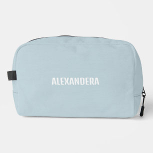 Modern Girly Light Blue Name  Dopp Kit